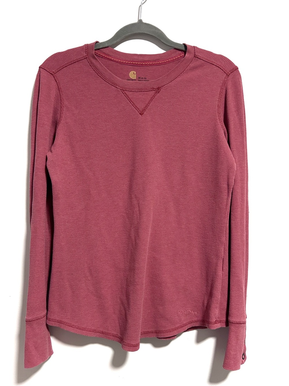 Carhartt Waffle Knit Long Sleeve Shirt Women’s Medium Pink